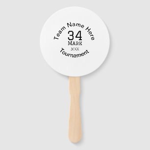 Team name here add name tournament year text hand fan