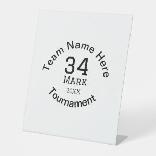 Team name here add name tournament year text pedestal sign