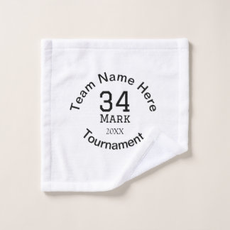 Team name here add name tournament year text wash cloth