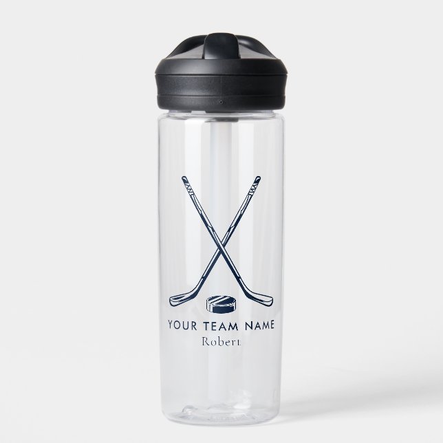 Team Name Ice Hockey Giveaway Personalised Water Bottle (Front)