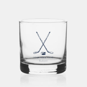 Team Name Ice Hockey Giveaway Personalised Whiskey Glass