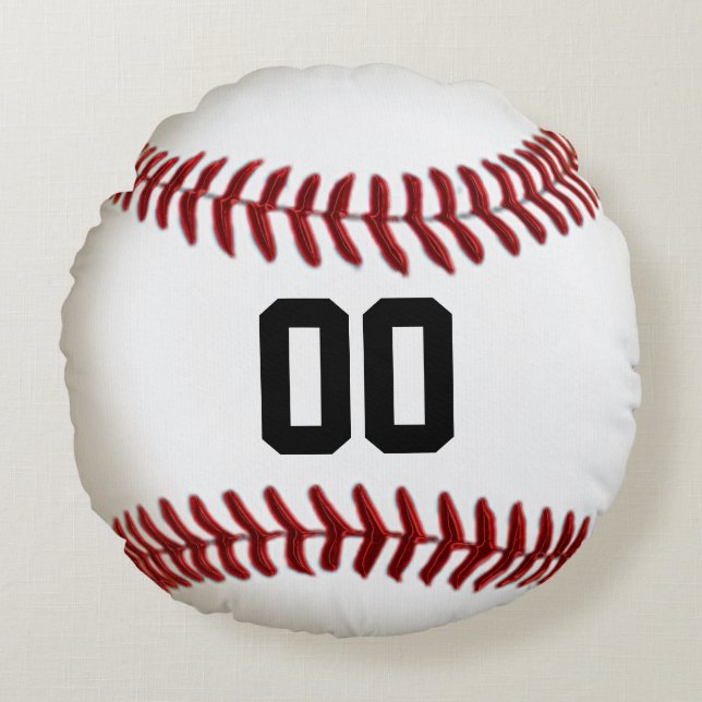 Team NAME or Your NAME, NUMBER Baseball Pillows (Front)