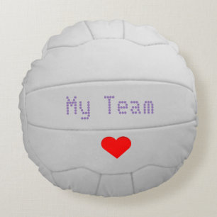 Team Name Personalised Netball Ball Design Round Cushion