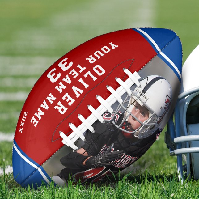 Team Name Player Number Red Blue Stripe Photo American Football (Creator Uploaded)