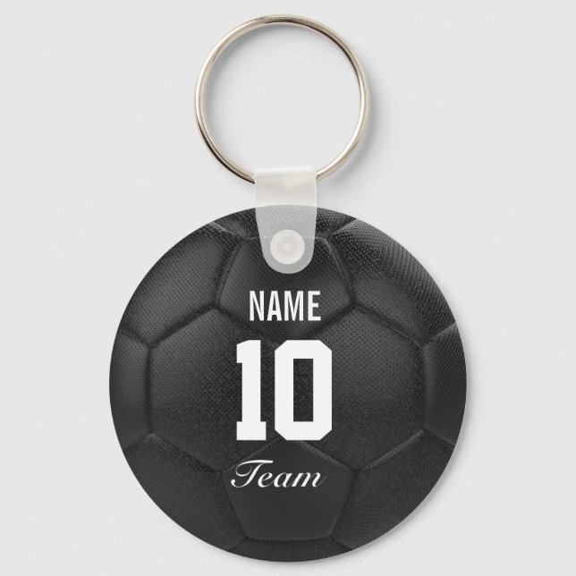 Team Name Soccer Ball Personalised Name Key Ring (Front)