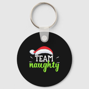 Team Naughty Christmas Couple Matching Team Nice Key Ring