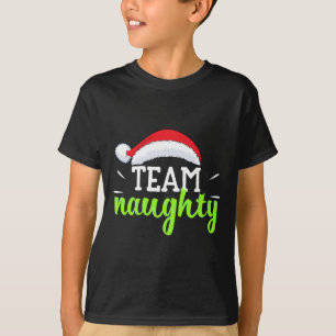 Team Naughty Christmas Couple Matching Team Nice T-Shirt