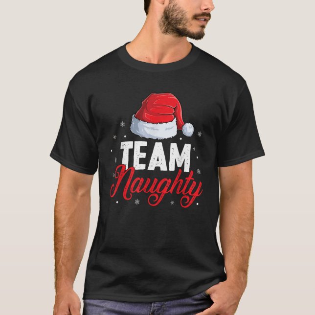 Team Naughty Costume Funny Couple Matching Outfit  T-Shirt (Front)
