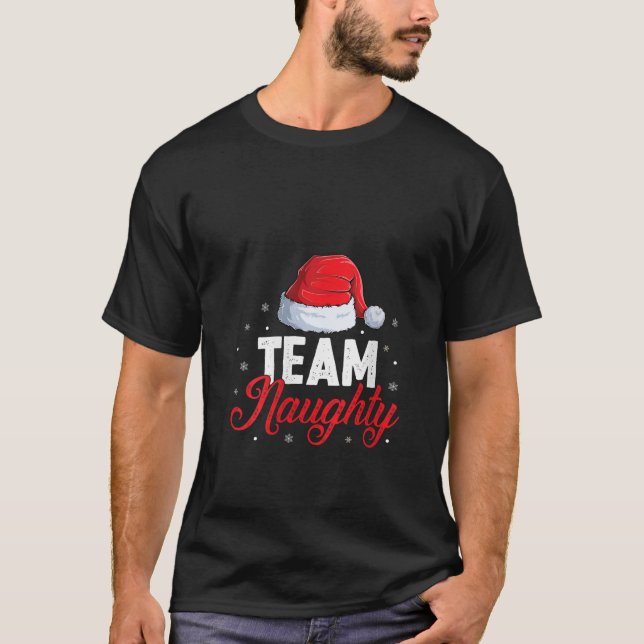 Team Naughty Costume Funny Couple Matching Outfit  T-Shirt (Front)