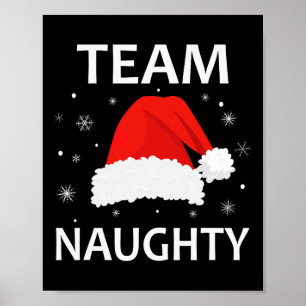 Team Naughty Couple Matching Christmas Outfit Team Poster