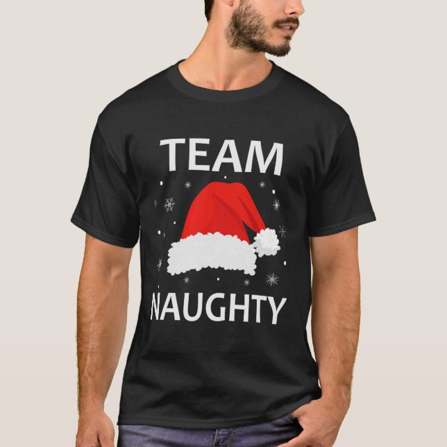 Team Naughty Couple Matching Christmas Outfit Team T-Shirt (Front)