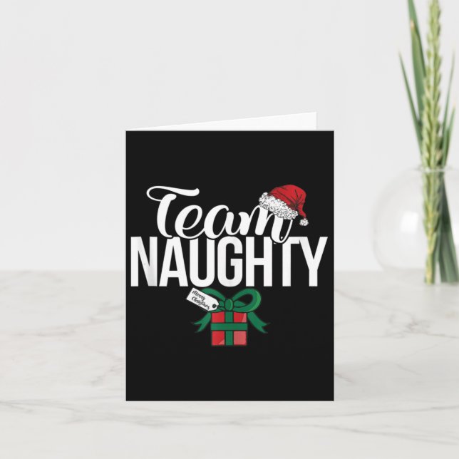 Team Naughty Couple Matching Team Nice  Card (Front)