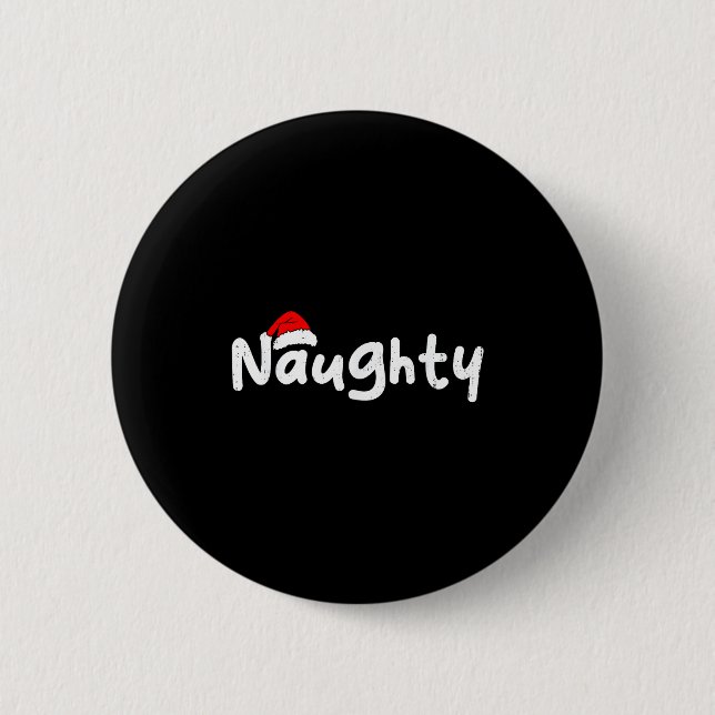 Team Naughty Funny Christmas Couple Matching Team  6 Cm Round Badge (Front)