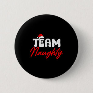Team Naughty Funny Christmas Couple Matching Team 6 Cm Round Badge
