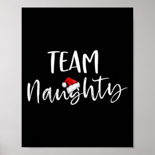 Team Naughty Funny Christmas Family Matching Pajam Poster