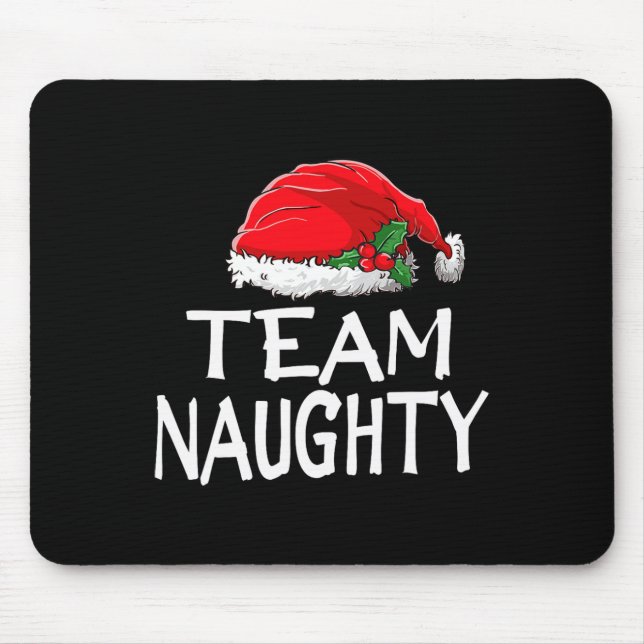 Team Naughty Funny Christmas Pyjamas Santa Claus M Mouse Mat (Front)