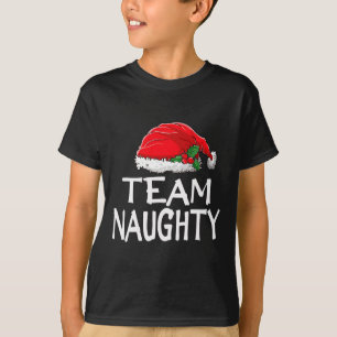 Team Naughty Funny Christmas Pyjamas Santa Claus M T-Shirt