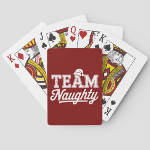 Team Naughty Funny Xmas Party Joke Humor Guys Playing Cards