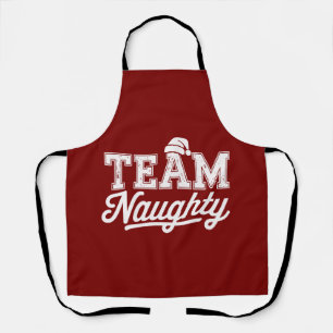 Team Naughty Funny Xmas Party Joke Humour Guys Apron