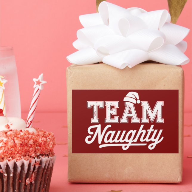 Team Naughty Funny Xmas Party Joke Humour Guys Rectangular Sticker (Party)