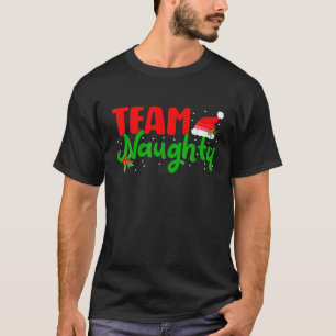 Team Naughty Matching Couples Christmas Pyjamas T-Shirt