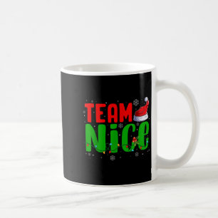 Team Naughty Nice Santa Hat Funny Christmas Matchi Coffee Mug
