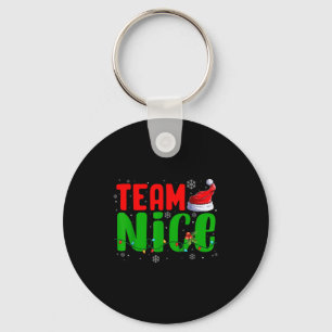 Team Naughty Nice Santa Hat Funny Christmas Matchi Key Ring