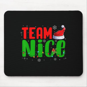 Team Naughty Nice Santa Hat Funny Christmas Matchi Mouse Mat