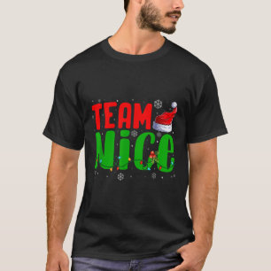 Team Naughty Nice Santa Hat Funny Christmas Matchi T-Shirt