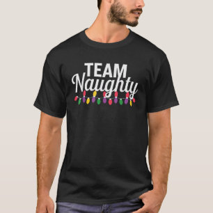Team Naughty Or Nice Matching Christmas Couples Co T-Shirt