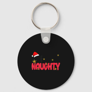 Team Naughty Shirt Funny Matching Christmas Family Key Ring