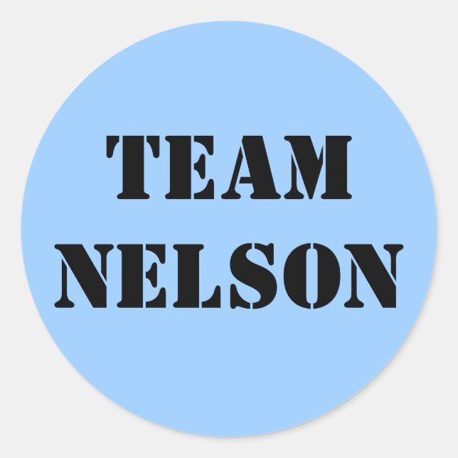 TEAM NELSON CLASSIC ROUND STICKER (Front)