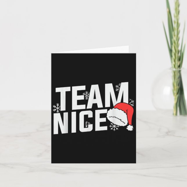 Team Nice Family Christmas Apparel Uni Kids &amp;  Card (Front)