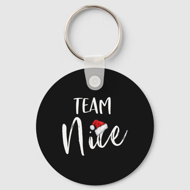 Team Nice Funny Christmas Family Matching Pyjamas  Key Ring (Front)