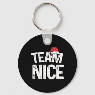 Team Nice Matching Christmas Couples Costume Naugh Key Ring