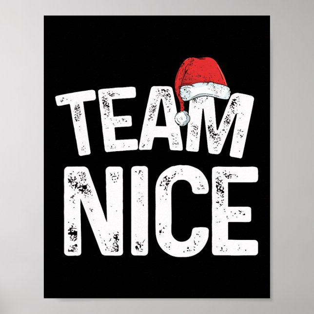 Team Nice Matching Christmas Couples Costume Naugh Poster (Front)