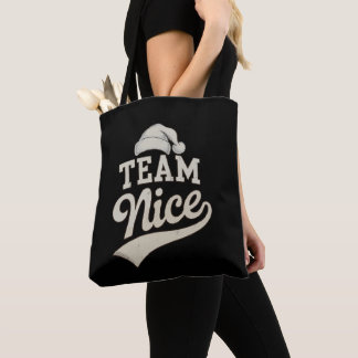 Team Nice Santa Hat Christmas Xmas Matching Family Tote Bag