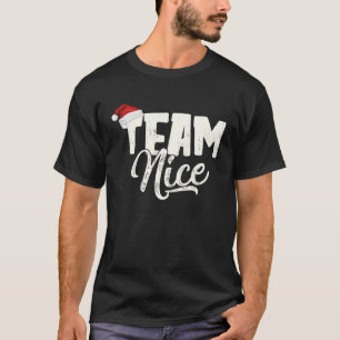 Team Nice Santa Hat Couple Matching Team Naughty T-Shirt