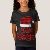 Team Nice Santa Red Plaid Claus Christmas Pajama F