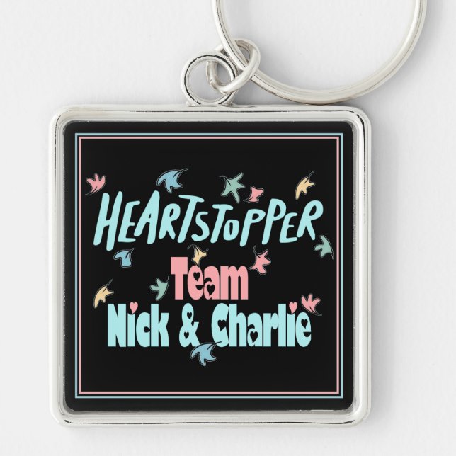 Team Nick And Charlie Black Key Ring (Front)