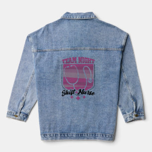 Team Night Shift Nurse Denim Jacket