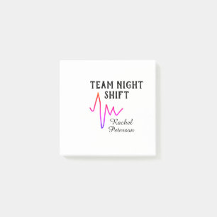 Team night shift nurse doctor medical name heart l post-it notes
