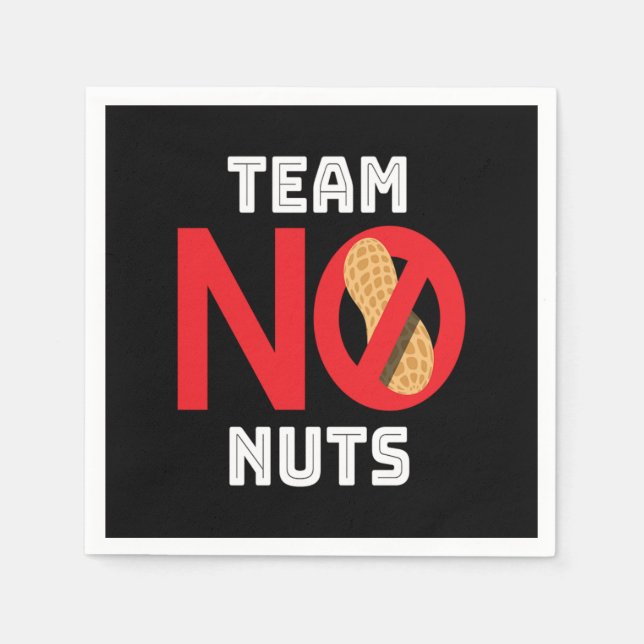 Team No Nuts Nut Nut Allergy Napkin (Front)