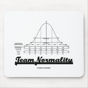 Team Normality (Bell Curve Statistics Humour) Mouse Mat