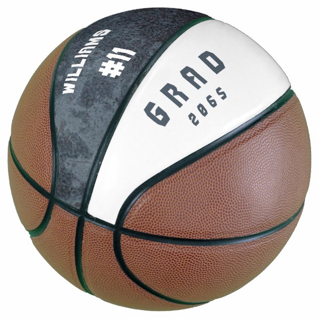 Team Number Custom Name Graduation Gift Basketball (Angled)