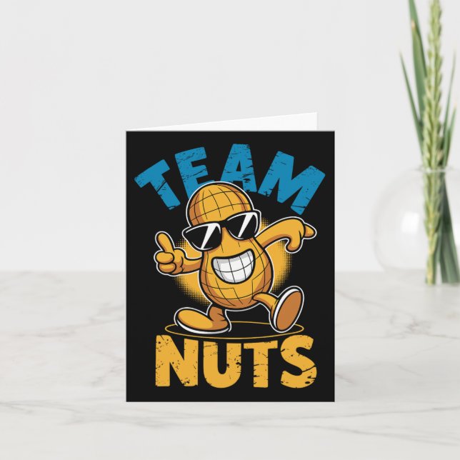 Team Nuts Dab Peanut Funny Cool Gender Reveal  Card (Front)