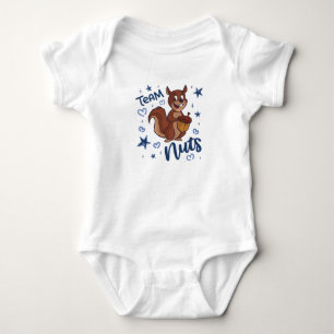 Team Nuts Gender Reveal Party Blue Boy Baby Bodysuit
