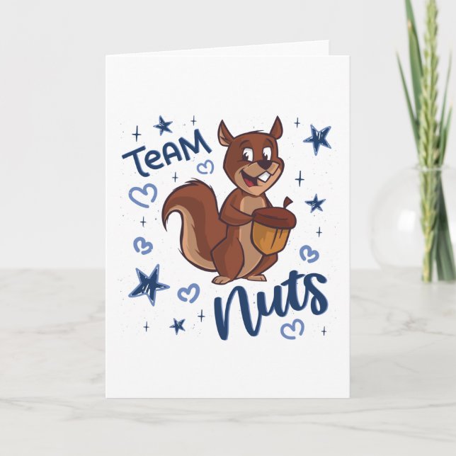 Team Nuts Gender Reveal Party Blue Boy Card (Front)