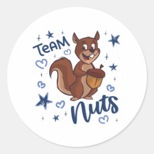 Team Nuts Gender Reveal Party Blue Boy Classic Round Sticker
