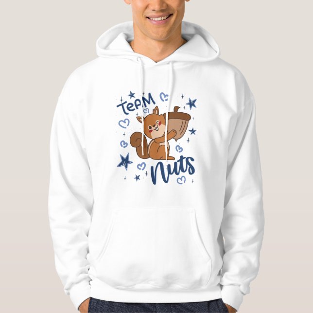 Team Nuts Gender Reveal Party Blue Boy Hoodie (Front)